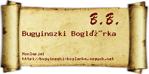 Bugyinszki Boglárka névjegykártya